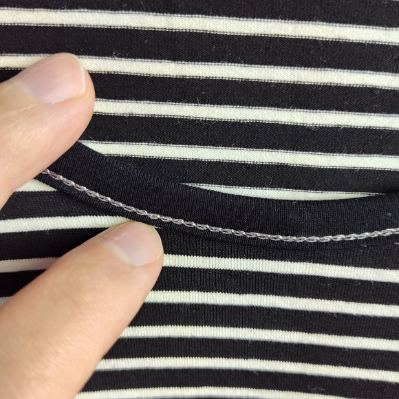 Toni T Plus Top black striped stretch tunic comfy decorative zipper size 22 - Picture 8 of 13